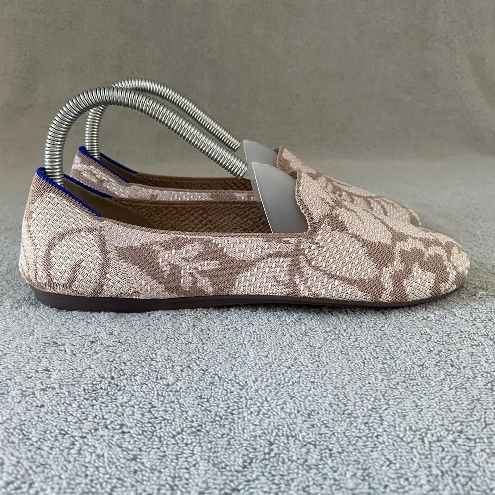 Rothy’s Womens 7.5 The Flat Retired Floral Petal Lily Cream Loafer Slip On Shoes